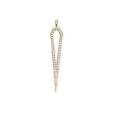 Flat Hollow Dagger Ball Chain Necklace with Micro Pavé Elements Crystal