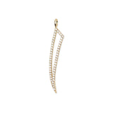 Flat Hollow Tusk Round Chain Necklace with Micro Pavé Elements Crystal