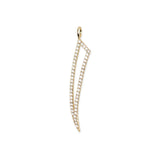 Flat Hollow Tusk Link Chain Necklace with Micro Pavé Elements Crystal