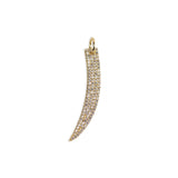 Flat Tusk Link Chain Necklace with Micro Pavé Elements Crystal