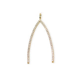 Large Wishbone Ball Chain Necklace with Micro Pavé Elements Crystal