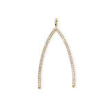 Large Wishbone Round Chain Necklace with Micro Pavé Elements Crystal