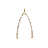 Large Wishbone Link Chain Necklace with Micro Pavé Elements Crystal