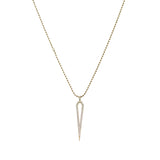 Flat Hollow Dagger Ball Chain Necklace with Micro Pavé Elements Crystal