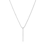 Skinny Bar Ball Chain Necklace with Micro Pavé Elements Crystal