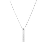 Tall Bar Ball Chain Necklace with Custom Stamping