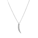 Flat Tusk Link Chain Necklace with Micro Pavé Elements Crystal