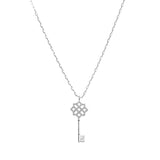 Key Link Chain Necklace with Micro Pavé Elements Crystal