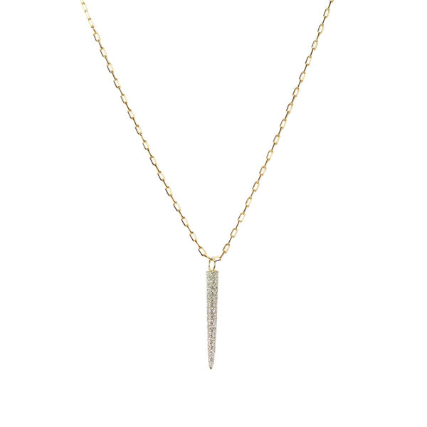 Cone Link Chain Necklace with Micro Pavé Elements Crystal
