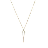 Flat Hollow Dagger Round Chain Necklace with Micro Pavé Elements Crystal