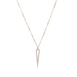 Flat Hollow Dagger Round Chain Necklace with Micro Pavé Elements Crystal