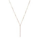 Skinny Bar Round Chain Necklace with Micro Pavé Elements Crystal