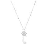 Key Round Chain Necklace with Micro Pavé Elements Crystal