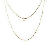 Flat Hollow Tusk Link Chain Necklace with Micro Pavé Elements Crystal