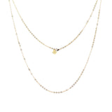 Flat Hollow Tusk Round Chain Necklace with Micro Pavé Elements Crystal