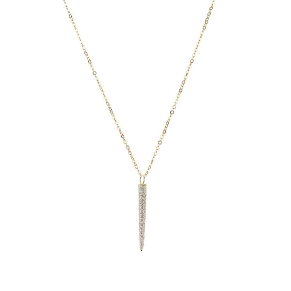 Cone Round Chain Necklace with Micro Pavé Elements Crystal